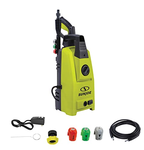 Sun Joe SPX1050 Electric Pressure Washer, W/ 3-Quick Connect Tips & 11.8 fl oz Foam Cannon, 10.5-Amp