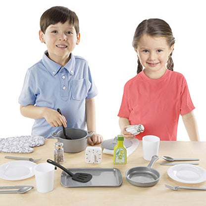 Melissa & Doug 22-Piece Play Kitchen Accessories Set - Utensils, Pot, Pans, and More