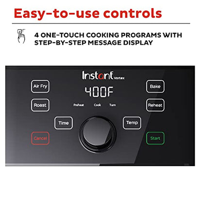 Instant Pot 5.7-QT Air Fryer Oven with Accessories, From the Makers of Instant Pot, Customizable Smart Cooking Programs, Digital Touchscreen, Dishwasher-Safe Basket, App with over 100 Recipes