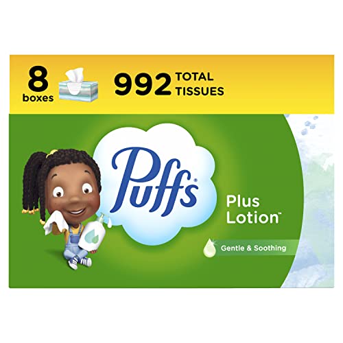 Add 3 To Your Cart! Puffs Plus Lotion Facial Tissues, 24 Family Boxes, 124 Facial Tissues per Box