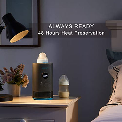 Bottle Warmer, Fast Baby Bottle Warmer with Accurate Display Timer, Milk Warmer for Breastmilk, Temperature Control 24H Keep Warm and Auto Shutoff (Blue)