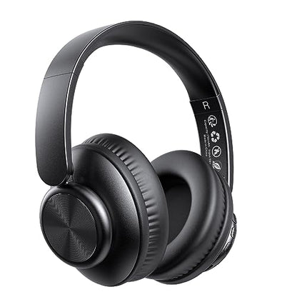 V8 Bluetooth Headphones, 80 Hours Playtime Wireless Headphones with Deep Bass,Lightweight Foldable Headphones Built-in Mic,HiFi Stereo Sound for Travel Work Laptop PC Cellphone