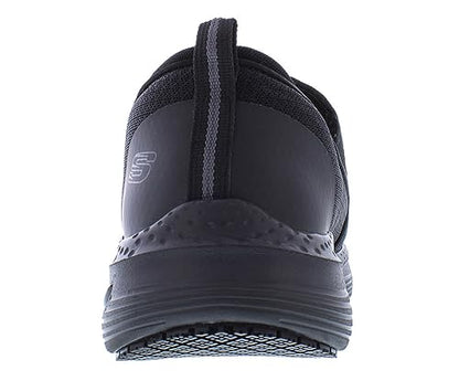 Skechers Men's Arch Fit Sr-Tineid Double Gore Slip on Health Care Professional Shoe, Black, 9