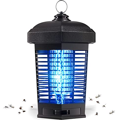 Bug Zapper, Electric Bug Zapper Indoor Oudoor, 4200V 15W Mosquito Zapper Fly Catcher & Electric Insect Killer for Mosquitoes, Flies, Gnats & Other Flying Pests Insects, 1.5 Acre Coverage