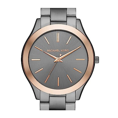 Michael Kors Men's Slim Runway Three-Hand Gunmetal Gray Stainless Steel Bracelet Watch (Model: MK8576)