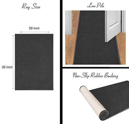 Ottomanson Welcome Collection Non-Slip Rubberback Welcome Design 2x3 Indoor Entryway Doormat, 20" x 30", Beige Welcome