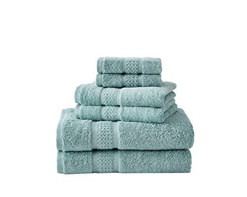 Nautica - 6 Piece Bath Towels, Absorbent & Fade Resistant Cotton Towel Set, Fashionable Bathroom Decor (Oceane Turquoise, 6 Piece)