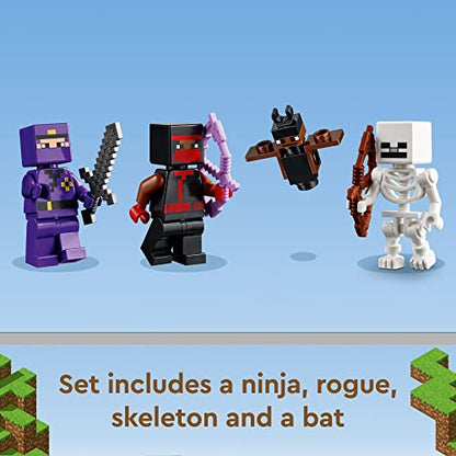 LEGO Minecraft The Training Grounds Toy Building Set 21183 Minecraft Toy for Kids, Boys and Girls Age 8+ Years Old, Building Kit with House, Cave, Trapdoor, and Ninja, Rogue and Bat Minecraft Figures