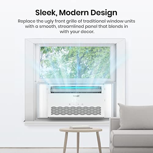 TOSOT 8,000 Air Conditioner Cools up to 350 sq. ft. Quiet, LED, Smart Remote Control, Energy Efficient Window AC, 8000 BTU, White