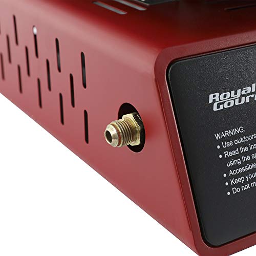 Royal Gourmet PD1301R Portable 24-Inch 3-Burner Table Top Gas Grill Griddle with Cover, 25,500 BTUs, Outdoor Cooking Camping or Tailgating, Red