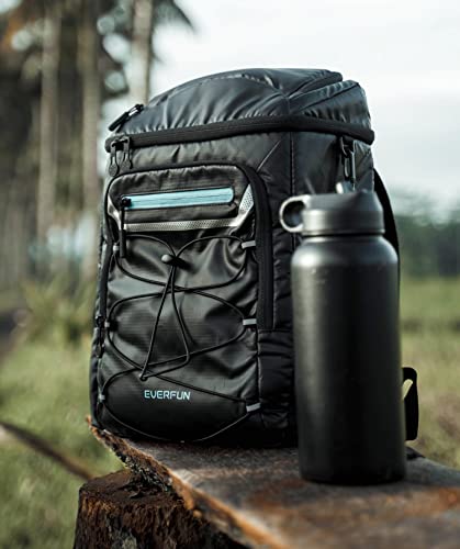 EVERFUN Cooler Backpack Insulated Leakproof 30 Cans, Cooler Bag with 2 Insulated Compartments Waterproof, Lightweight Hiking Beach Lunch Travel Camping Cooler for Men and Women