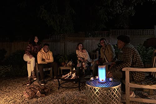JBL Pulse 4 - Portable Bluetooth Speaker with 360 degrees LED lights, powerful sound and deep bass, IPX7 waterproof, 12 hours of playtime, JBL PartyBoost for multiple speaker pairing (White)