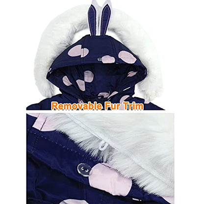 Baby Boys Girls Snowsuit Toddler Hooded Down Jacket Coat + Snow Pants Kids 2 Pieces Ski Set 18 Months - 4 Years (Blue, 18-24 Month)