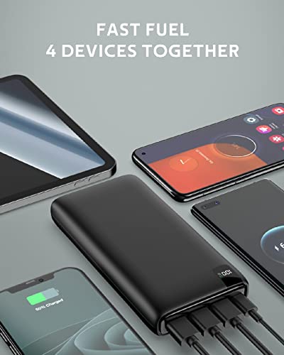 CONXWAN Portable Charger 26800mAh Power Bank 22.5W Fast Charging, 4 USB Outputs PD External Backup Charger Cell Phone USB C Battery Pack Compatible with iPhone Tablets Galaxy Android