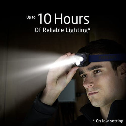 Eveready LED Headlamps (2-Pack), Bright and Durable Head Lights for Running, Camping, Fishing, Emergency (Batteries Included),Navy Blue (2-Pack),Adjustable