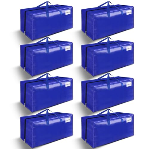 BlissTotes Moving Bags, Heavy Duty Moving Supplies & Storage Bags, Extra Large Packing Bags, Moving Boxes with Tag Pockets, Collapsible Storage Totes for Moving Supplies, 125L, 8 Packs