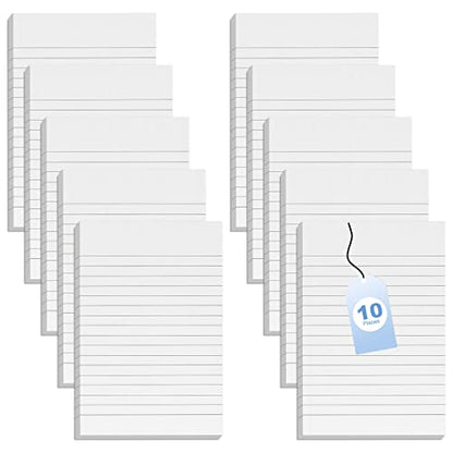 10 Pack Note Pads Small 4x6 Inch Lined Writing Memo Pads Refills Scratch Pads with 30 Sheets Each Pad Narrow Ruled Mini Pocket Notebook Writing Pads of Paper for Daily Work Planning and Organization
