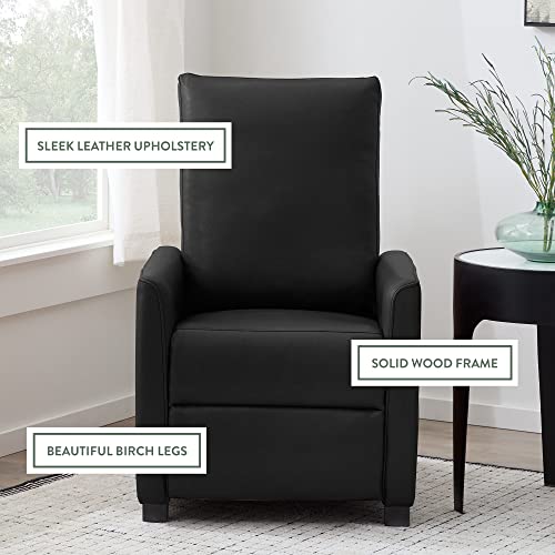 Edenbrook Adams Round Arm Black Recliner Chair - Living Room Chair, Black