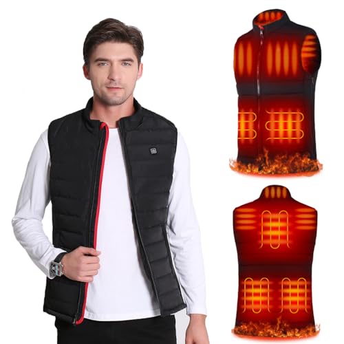 AICARSHI Heated Vest with Battery for Men Women Adjustable Lightweight Electric Heating Vest for Hiking (Medium, Men)