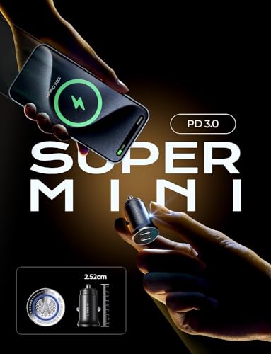 LISEN USB C Car Charger Fast Charging 60W 2-Pack Type C Car Phone Charger Mini&Metal USB C Cigarette Lighter Adapter For iPhone 15 Pro Max Plus Apple Ipad Pro Samsung Galaxy Ultra S24 S23 Google Pixel