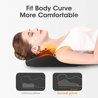 Boriwat Back Massager with Heat, Massagers for Neck and Back, 3D Kneading Massage Pillow for Back, Neck, Shoulder, Leg Pain Relief, Fathers Day Gifts for Dad Men, Stress Relax at Home Office and Car