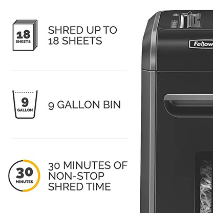 Fellowes ‎Powershred 99Ci 18-Sheet 100% Jam-Proof Crosscut Paper Shredder for Office and Home, Black/Gray 3229901
