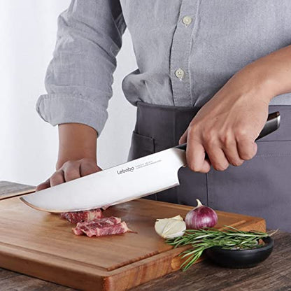 Lebabo 8 Inch Chef's Knife Professional, Kitchen Chef Knife, 9Cr18MoV 5-Layer Alloy Clad Steel, Ultra Sharp Meat Paring Knives for Kitchen & Restaurant, Ebony Wood Ergonomic Handle, Gift Box
