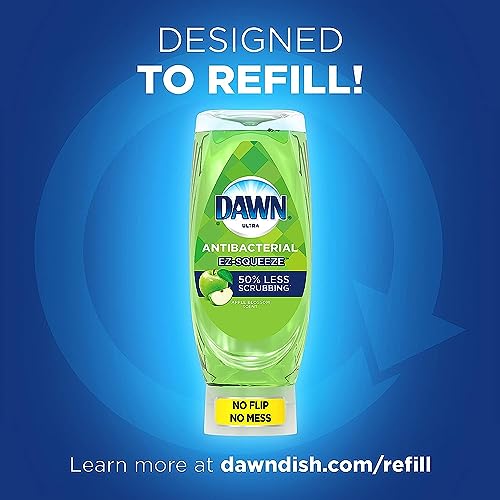 Dawn Antibacterial EZ-Squeeze Dishwashing Liquid Dish Soap,Apple Blossom Scent, (3x22 fl oz)