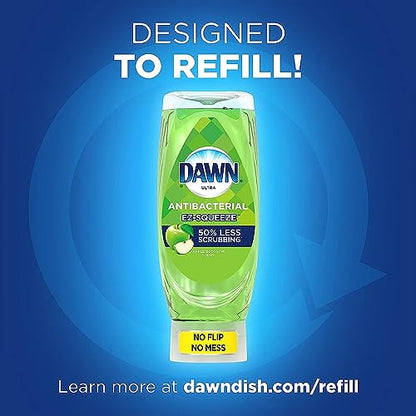 Dawn Antibacterial EZ-Squeeze Dishwashing Liquid Dish Soap,Apple Blossom Scent, (3x22 fl oz)