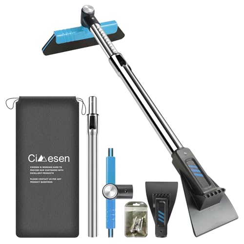 Cimesen 37" Ice Scrapers for Car Windshield Extendable Snow Brush for Car with 360° Pivoting Brush Head for Cars,Trucks, SUVs