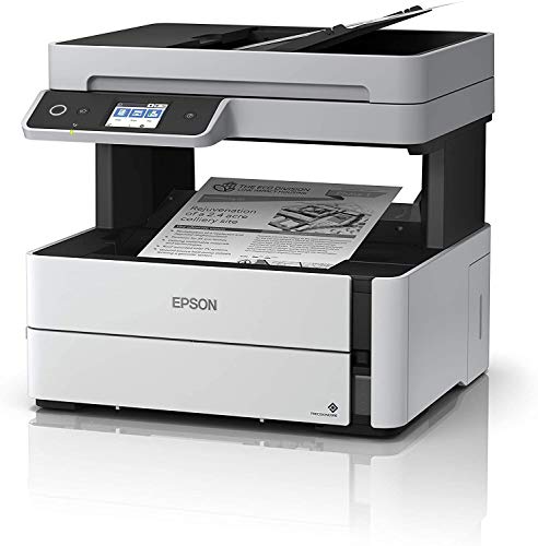 Epson EcoTank ET-M3170 Wireless Monochrome All-in-One Supertank Printer with ADF, Fax and Ethernet PLUS 2 Years of Unlimited Ink*, White