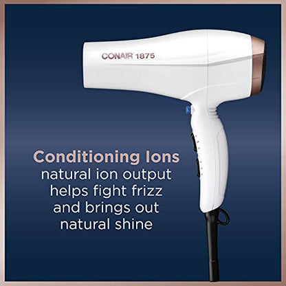 Conair Double Ceramic Hair Dryer, 1875W Hair Dryer with Ionic Conditioning
