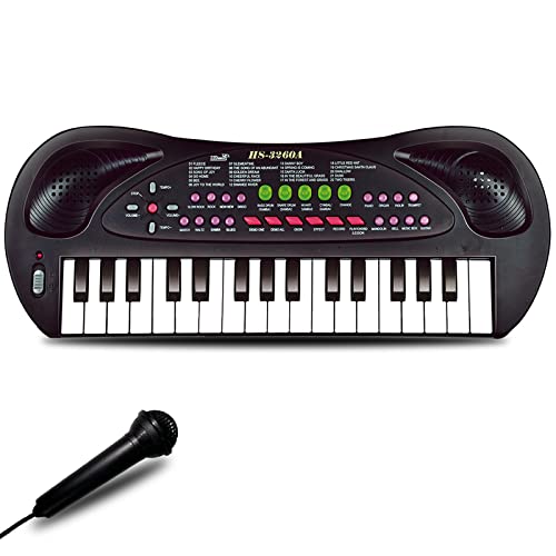 EOOLEOW Kids Piano, 32 Keys Multifunction Keyboard Piano for Kids - Children Early Learning Educational Music Piano Toys for 3 4 5 6 7 8 Year Old (Black)