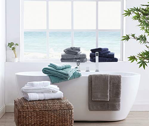 Nautica - 6 Piece Bath Towels, Absorbent & Fade Resistant Cotton Towel Set, Fashionable Bathroom Decor (Oceane Turquoise, 6 Piece)