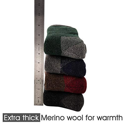 KAVANYISO Men's Merino Wool Hiking Socks Breathable Athletic Crew Thicken