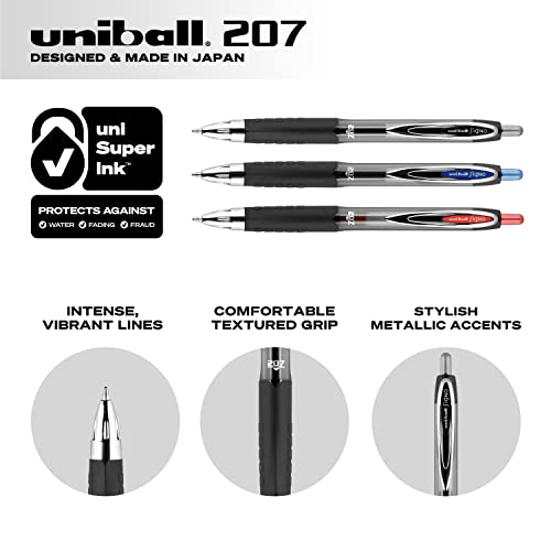 Uniball Signo 207 Gel Pen 12 Pack, 0.7mm Medium Blue Pens, Gel Ink Pens Office Supplies Sold By Uniball Are Pens, Ballpoint Pen, Colored Pens, Gel Pens, Fine Point, Smooth Writing Pens