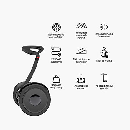 Segway Ninebot S Smart Self-Balancing Electric Scooter, Dual 400W Motor, Max 13.7 Miles Range & 10MPH, Hoverboard with LED Light, Compatible with Gokart kit