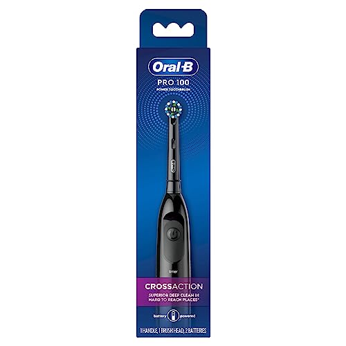 Oral-B Pro 100 CrossAction, Battery Powered Electric Toothbrush, Black