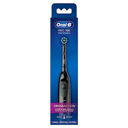 Oral-B Pro 100 CrossAction, Battery Powered Electric Toothbrush, Black