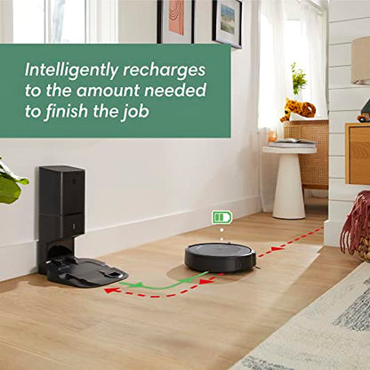 iRobot Roomba i3+ EVO (3550) Self-Emptying Robot Vacuum – Now Clean by Room with Smart Mapping, Empties Itself for Up to 60 Days, Works with Alexa, Ideal for Pet Hair, Carpets, Roomba i3+