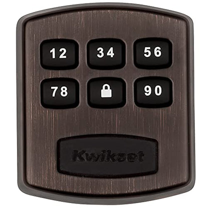Kwikset 905 Keyless Entry Deadbolt Electronic Door Lock, 6 Button Keypad, Ideal for Garage or Side Door, No Key, Venetian Bronze