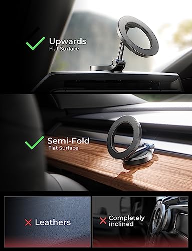 LISEN Fits MagSafe Car Mount, [20 Strong Magnets] Magnetic Phone Holder for Car, Hands Free iPhone Car Holder Mount Dash Phone Mount for Car Fit for iPhone 14 13 12 Pro Max Plus Mini MagSafe Case