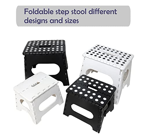 Fisiei Step Stool,Step stools for Adults,Folding Step Stool,Folding Stool,Foldable Stool,Small Step Stool for Kitchen,Bathroom,Living Room,Bedroom, Office, etc. (Black 13inch)