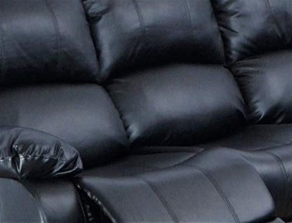 Beverly Fine Furniture 3 Piece Cades Bonded Leather, Black