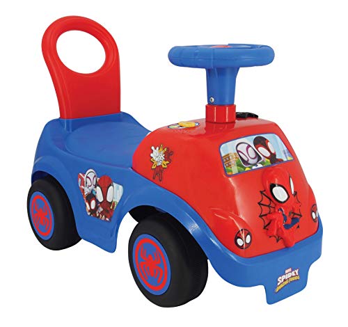 Kiddieland: Spidey Team Activity, Ride-On, Lively Sounds and Has Flashing Lights, Interactive Dashboard with Exciting Sounds, Colorful Flashing Lights
