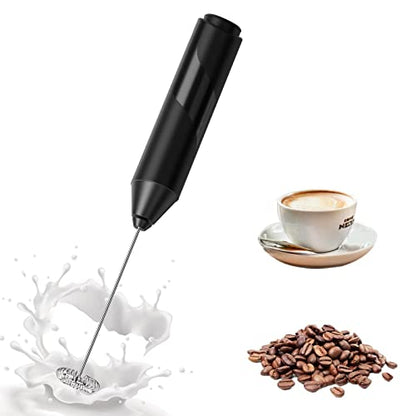 Milk Frother for Coffee, Handheld Frother Electric Whisk, Milk Foamer and Coffee Blender for Latte, Matcha, Cappuccino, Hot Chocolate, Battery Operated Mini Drink Mixer
