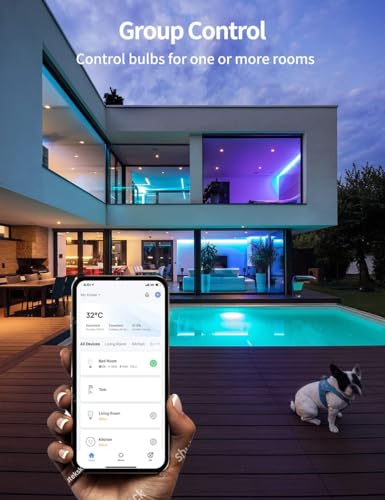 Smart Light Bulbs, E26 A19 Multicolor WiFi RGB Color Changing Light Bulbs, Dimmable, Compatible with Alexa/Google Assistant and Remote App Control, 800LM, 2800~6000K, 4pack