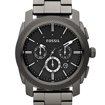 Fossil Men's Machine Quartz Stainless Steel Chronograph Watch, Color: Smoke (Model: FS4662)