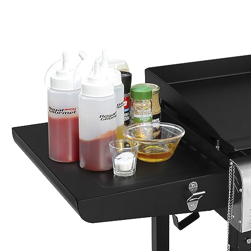 Royal Gourmet GD401 Portable Propane Gas Grill and Griddle Combo with Side Table | 4-Burner, Folding Legs,Versatile, Outdoor | Black 66 Inch