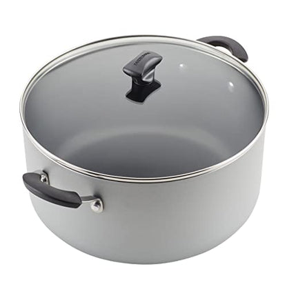 Farberware Cookware Nonstick Stockpot with Lid, 10.5 Quart, Silver